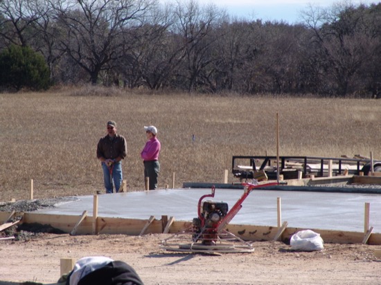 Amy Explaining the Finer Points of Slab Work