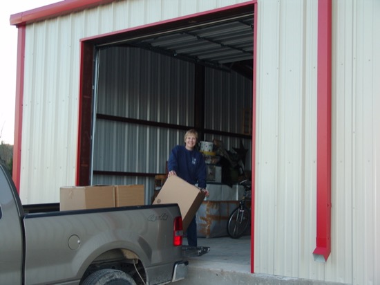 loading up the barn