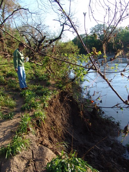 The river's banks collapsed