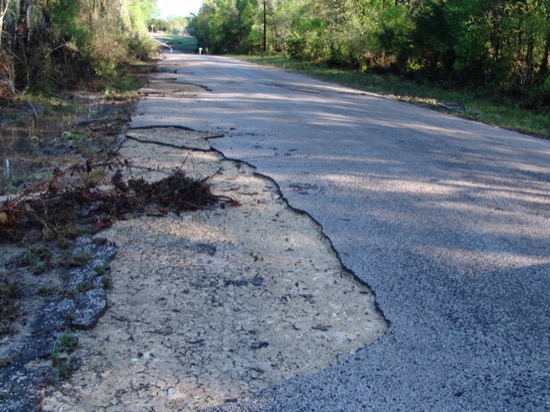 Road washed away