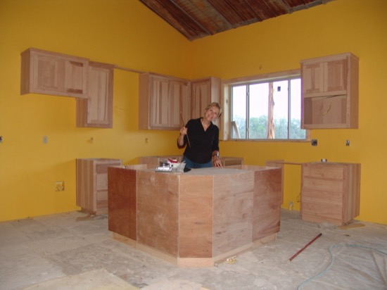 Enjoying her kitchen